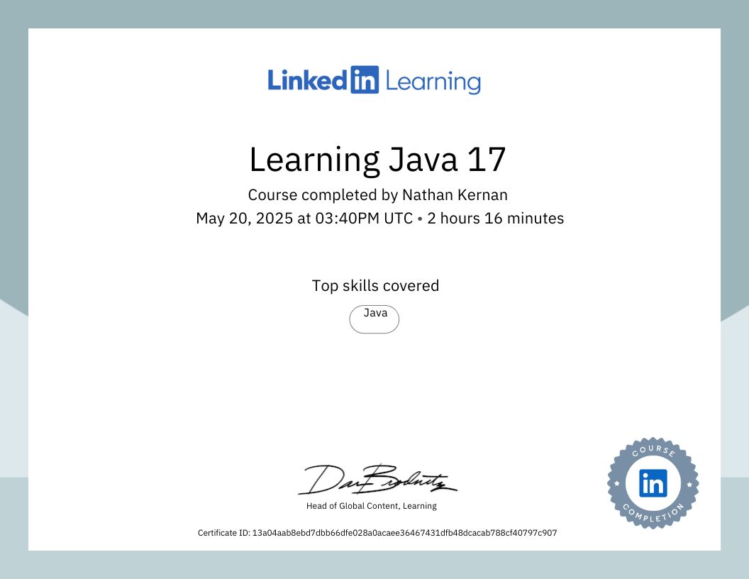 Java Certificate 1